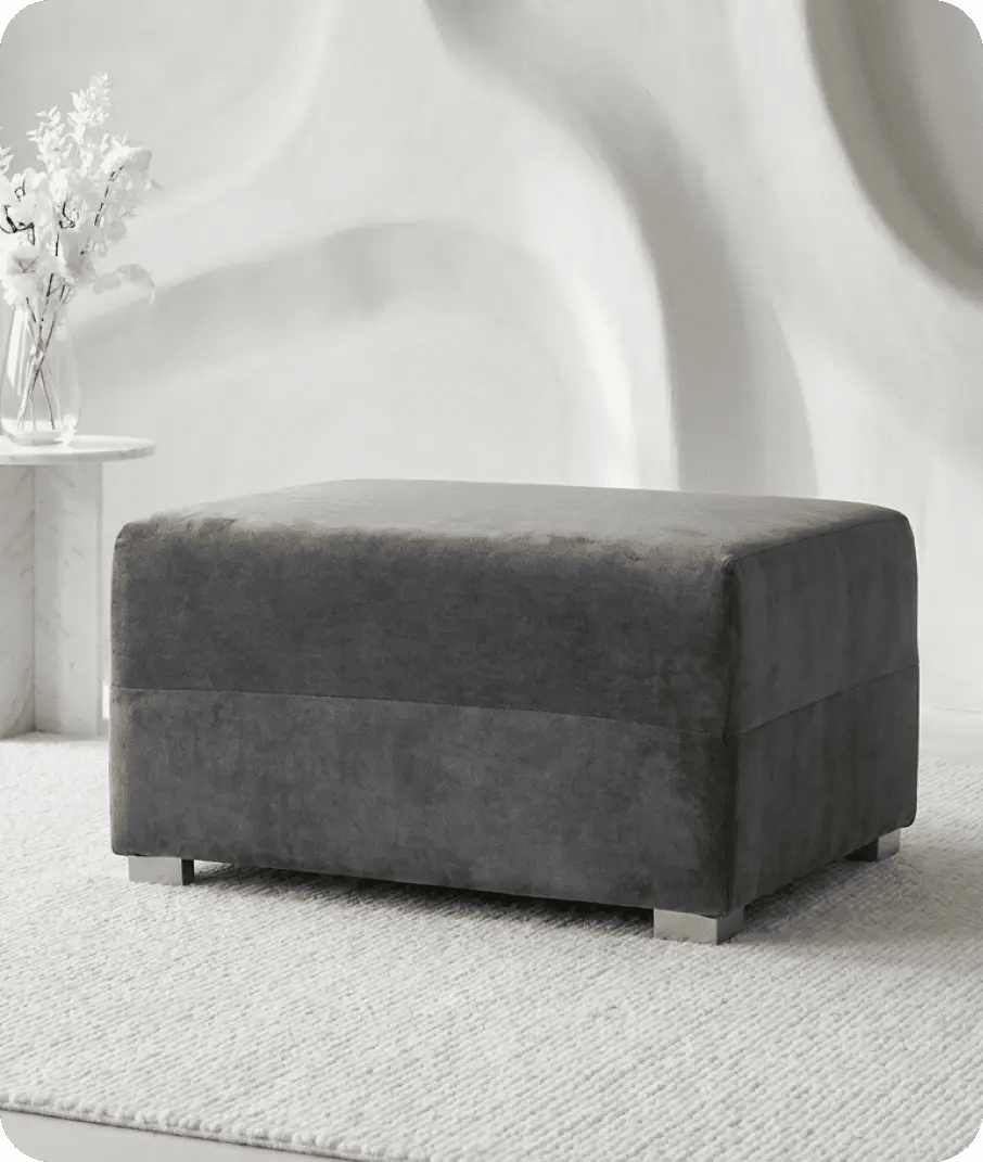 Florence Grey   Fabric Footstool