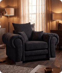 Florence Scatter Black Fabric Armchair