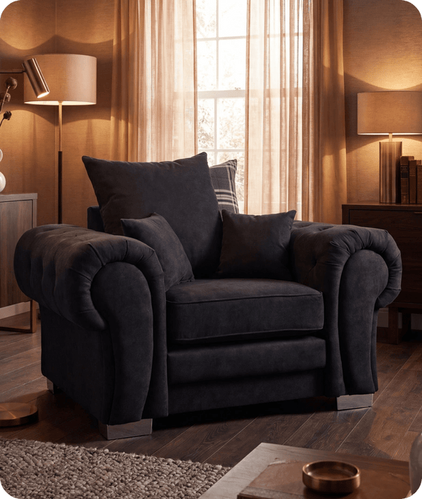 Florence Scatter Black Fabric Armchair