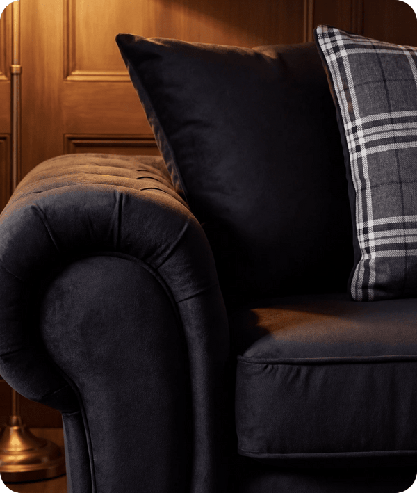 Florence Scatter Black Fabric Armchair