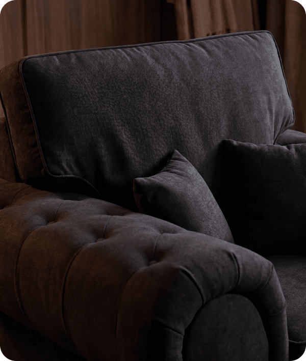 Florence High Back Black Fabric Armchair