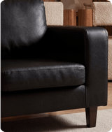 Nova Black Leather 2 Seater Sofa
