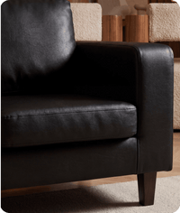Nova Black Leather 2 Seater Sofa