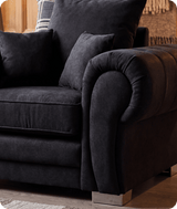 Florence Scatter Black Fabric Armchair