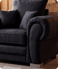 Florence Scatter Black Fabric Armchair