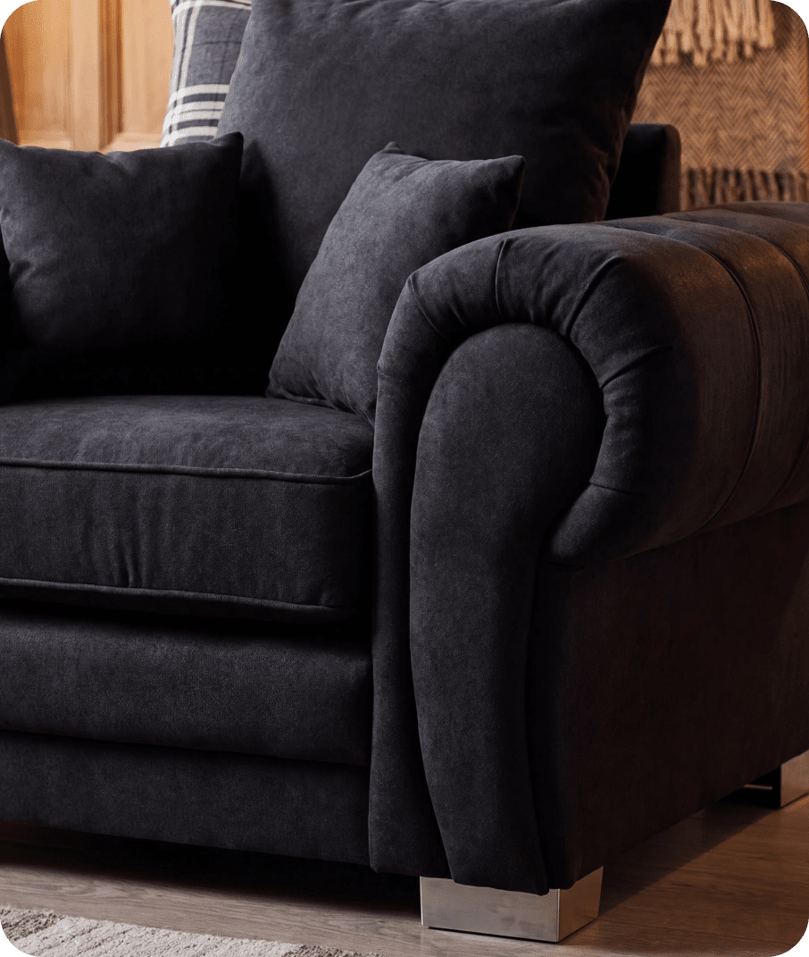 Florence Scatter Black Fabric Armchair