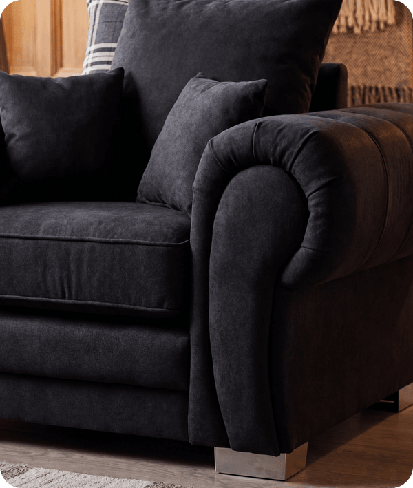 Florence Scatter Black Fabric Armchair