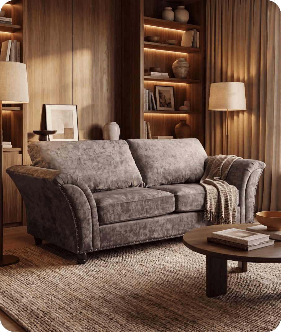Cotswold Truffle Fabric 3 Seater Sofa