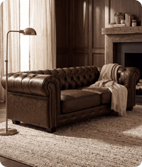 Chesterfield Brown Leather Antique 3 Seater Sofa