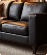 Nova Black Leather 3 Seater Sofa