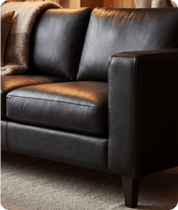 Nova Black Leather 3 Seater Sofa