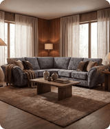 Cotswold Grey Fabric High Back Corner Sofa
