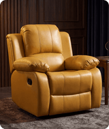 York Leather Mustard Manual Recliner Armchair