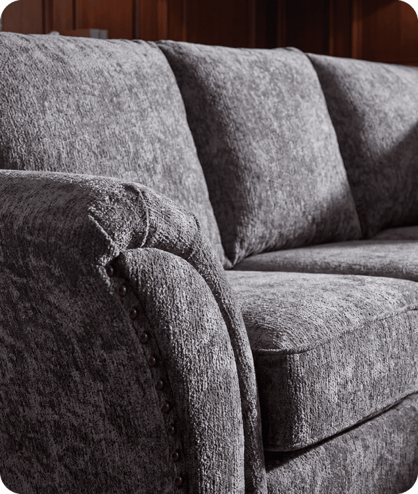Cotswold Grey Fabric High Back Corner Sofa