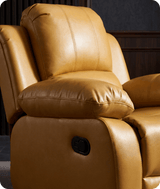 York Leather Mustard Manual Recliner Armchair