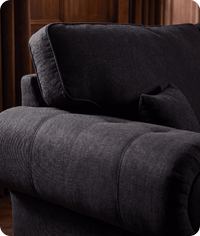 Florence High Back Black Fabric 3 Seater Sofa Bed
