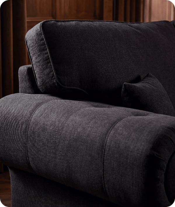 Florence High Back Black Fabric 3 Seater Sofa Bed