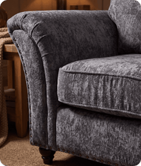 Cotswold Grey Fabric High Back Corner Sofa