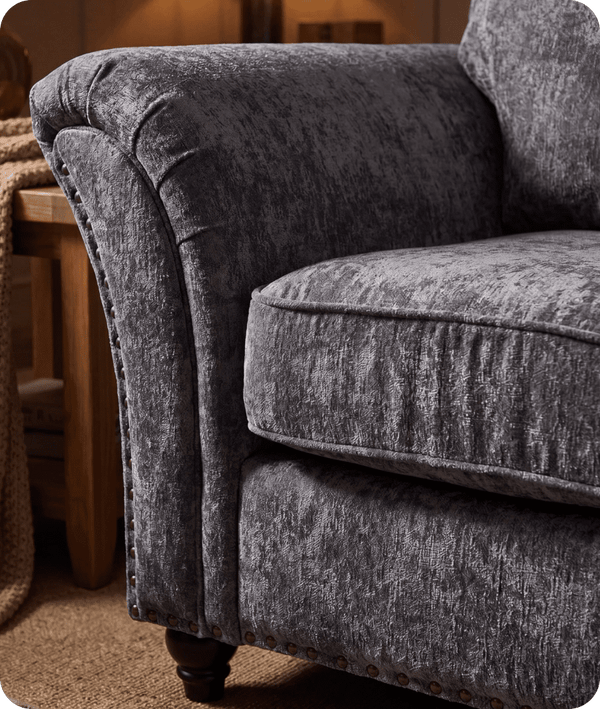 Cotswold Grey Fabric High Back Corner Sofa