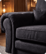 Florence High Back Black Fabric 3 Seater Sofa Bed