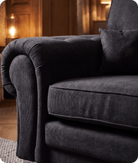 Florence High Back Black Fabric 3 Seater Sofa Bed