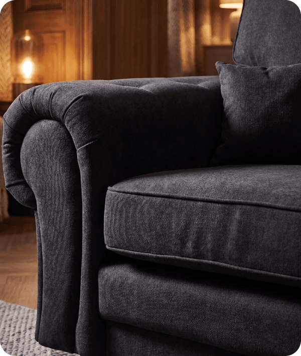Florence High Back Black Fabric 3 Seater Sofa Bed