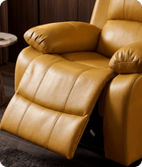 York Leather Mustard Manual Recliner Armchair