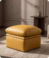 Florence Mustard Leather Footstool