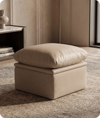 Florence Cream Leather Footstool