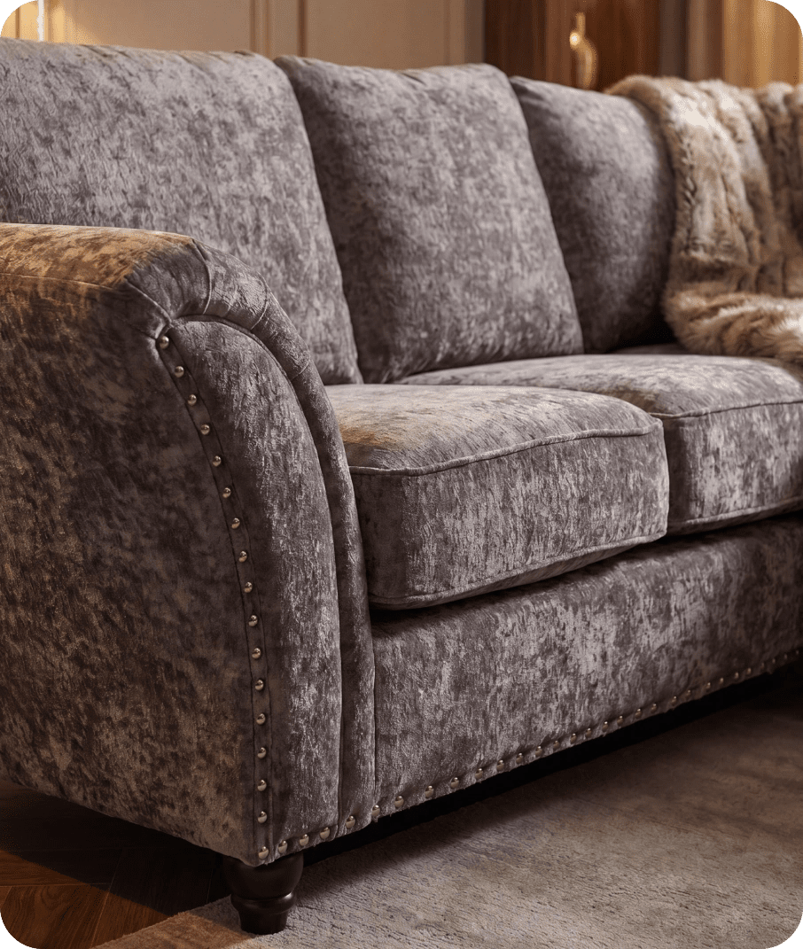 Cotswold Truffle Fabric High Back Corner Sofa