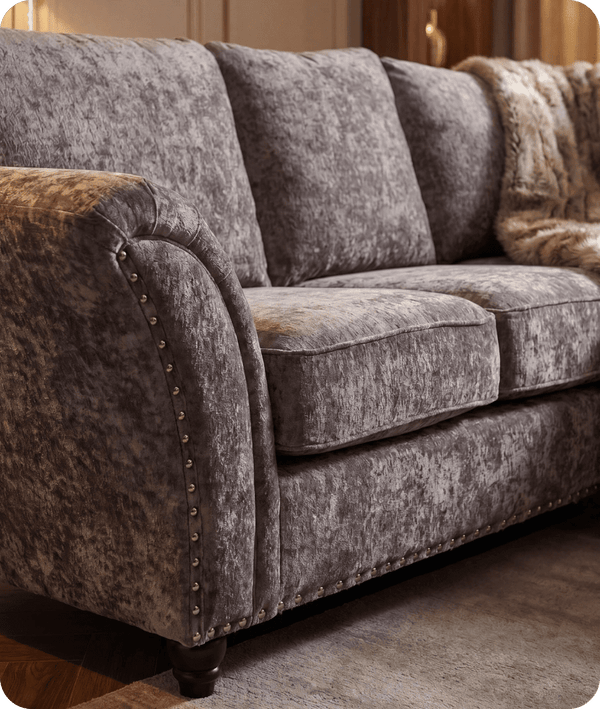 Cotswold Truffle Fabric High Back Corner Sofa