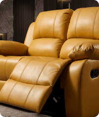 York Mustard Leather Manual Recliner 2 Seater Sofa