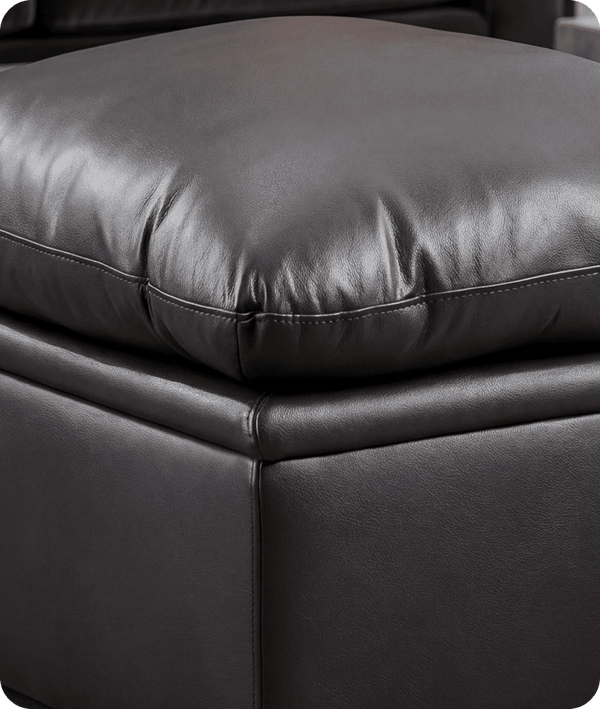 Florence Grey   Leather Footstool