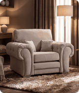 Florence High Back  Cream Fabric Armchair