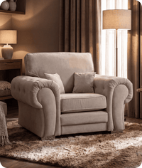 Florence High Back  Cream Fabric Armchair