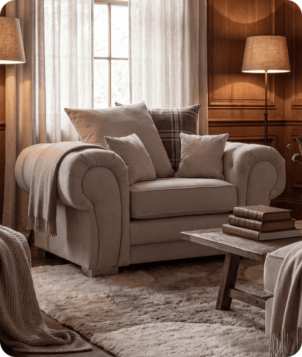 Florence Cream Scatter Back Fabric Armchair
