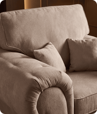 Florence High Back  Cream Fabric Armchair