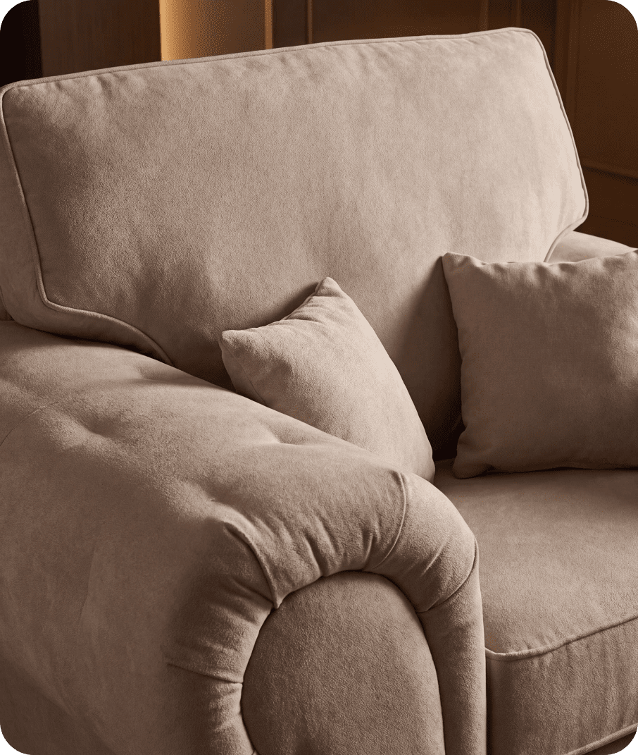 Florence High Back  Cream Fabric Armchair