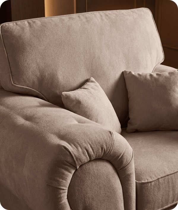 Florence High Back  Cream Fabric Armchair