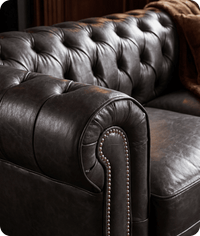 Chesterfield Grey Leather Antique 3 Seater Sofa