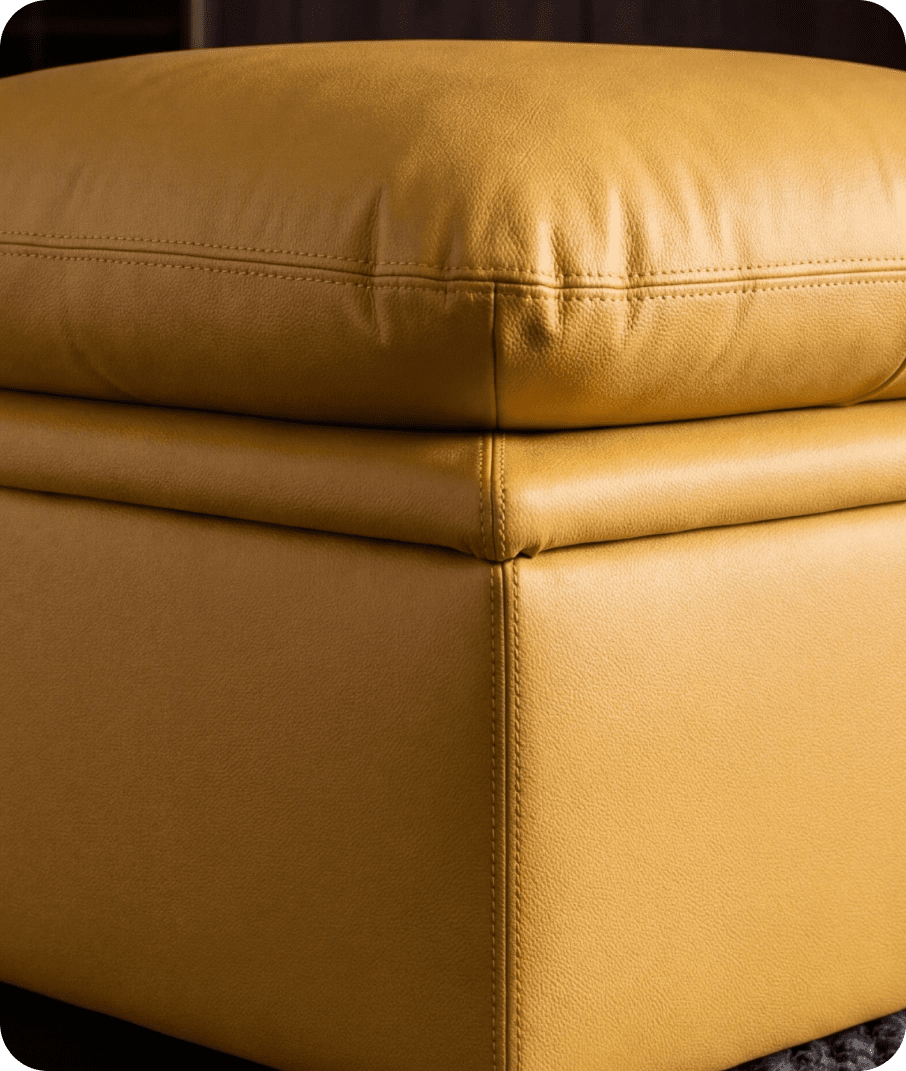 Florence Mustard Leather Footstool