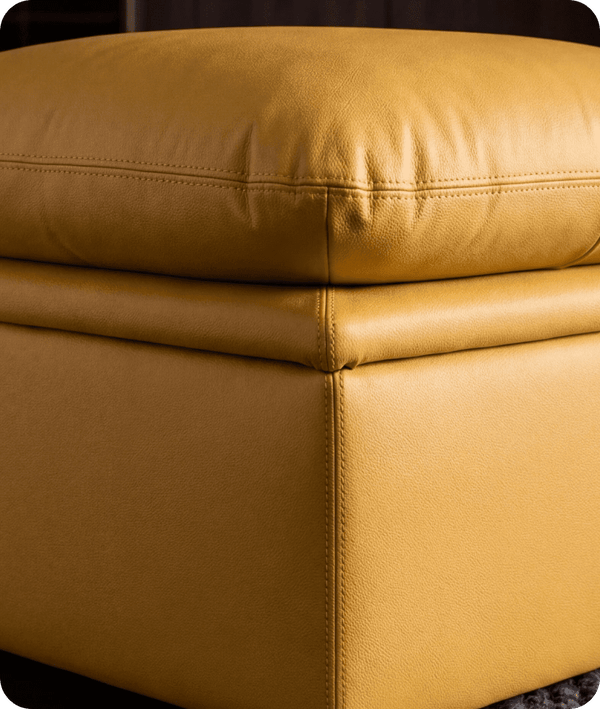 Florence Mustard Leather Footstool