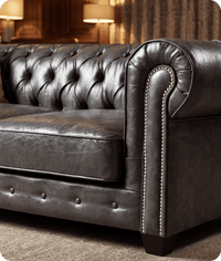 Chesterfield Grey Leather Antique 3 Seater Sofa