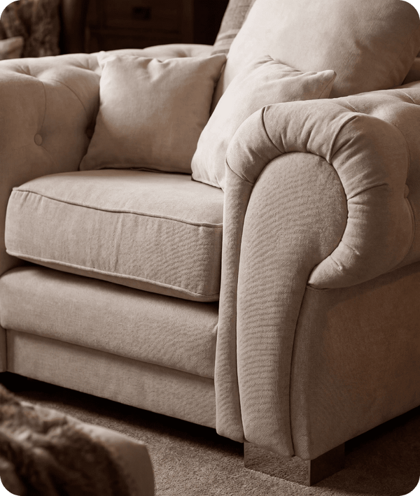 Florence Cream Scatter Back Fabric Armchair