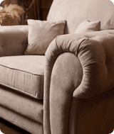 Florence High Back  Cream Fabric Armchair