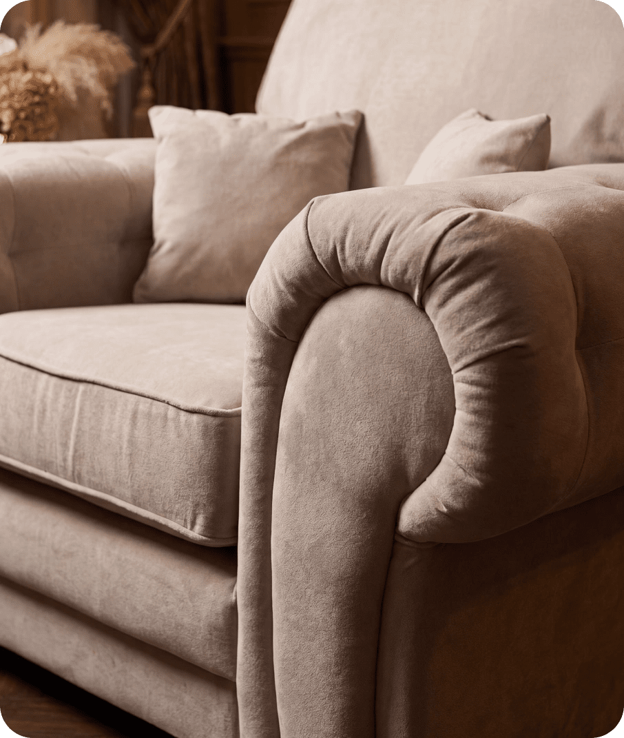 Florence High Back  Cream Fabric Armchair