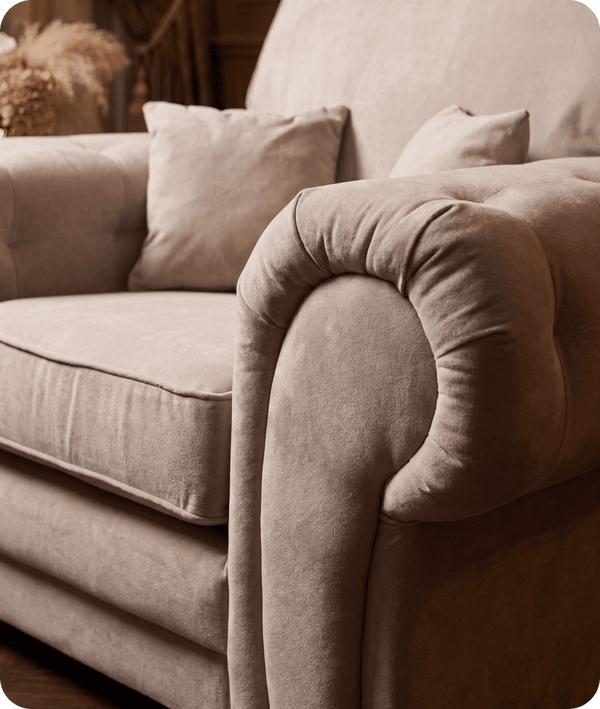 Florence High Back  Cream Fabric Armchair