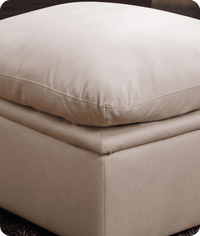 Florence Cream Leather Footstool