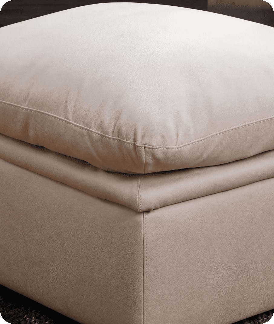 Florence Cream Leather Footstool