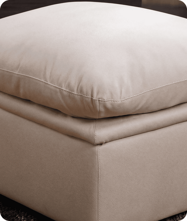 Florence Cream Leather Footstool